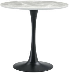  Étkezőasztal, szürke márvány/fekete, átmérő 90 cm, LORIAN TYP 1