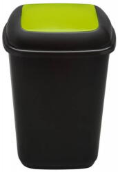 Plafor Cos plastic reciclare selectiva, capacitate 90l, PLAFOR Quatro - negru cu capac verde - sticla (PL-707-01) - forit Cos de gunoi