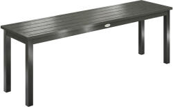 Outsunny 2 Személyes Kerti Pad Léces Fahatással, Acél Szerkezettel, 130x34x43 cm, Szürke