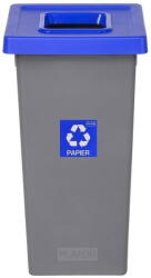 Plafor Cos plastic reciclare selectiva, capacitate 20l, PLAFOR Fit - gri cu capac albastru - hartie (PL-713-03) - forit Cos de gunoi