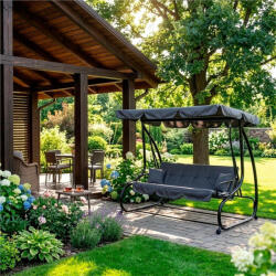  Szürke 4 személyes kerti hintaágy