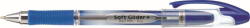 PENAC Pix PENAC Soft Glider, rubber grip, 0.7mm, varf metalic, corp transparent - scriere albastra (P-BA1904-03F)