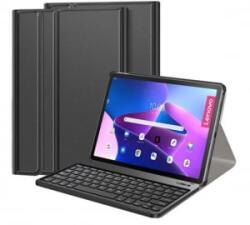 Gigapack Lenovo Tab M10 Plus bőr hatású QWERTY, angol nyelvű tablet tok fekete (GP-132502) (GP-132502)