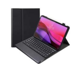 Gigapack Tok álló, bőr hatású (FLIP, bluetooth billentyűzet, asztali tartó, QWERTY, angol nyelvű, ceruza tartó) FEKETE Lenovo Yoga Tab Plus (TB520FU) (GP-176639)