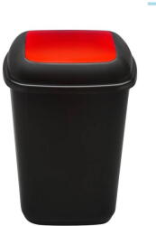 Plafor Cos plastic reciclare selectiva, capacitate 28l, PLAFOR Quatro - negru cu capac rosu - metal (PL-658-03) Cos de gunoi