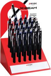 PENAC Display pixuri PENAC X-Beam, rubber grip, clema metalica, 0.7mm, 24 buc/display - culori asortate (P-BP0207-24D47)