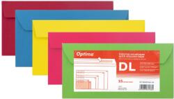 Optima Plicuri Optima Plic DL (110x220mm), lipire siliconica, 25 buc/set, Optima - color mix (5 culori x 5 buc. ) (OP-5900MIXDL-25)