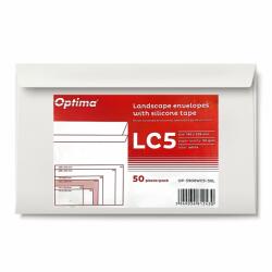 Optima Plicuri Optima Plic C5 (162x229mm), lipire siliconica, 50 buc/set, deschidere pe latura mare, Optima - alb (OP-5900WC5-50LS)