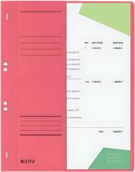 Leitz Dosar cu sina Leitz 1/2, carton, A4, cu capse, 170 coli, rosu (L-37400025)