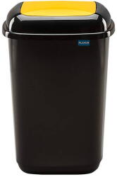 Plafor Cos plastic reciclare selectiva, capacitate 45l, PLAFOR Quatro - negru cu capac galben - plastic (PL-659-00) Cos de gunoi