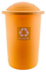 Plafor Cos plastic reciclare selectiva, capacitate 50l, PLAFOR Top - galben cu capac galben - plastic (PL-651-01) Cos de gunoi