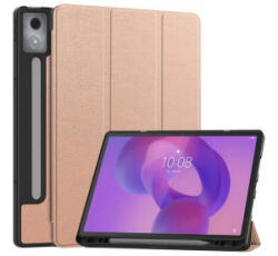 Gigapack Tok álló, bőr hatású (aktív FLIP, oldalra nyíló, TRIFOLD, asztali tartó, ceruza tartó) ROZÉARANY Lenovo Idea Tab Pro (TB373FU) (GP-168541) - aqua