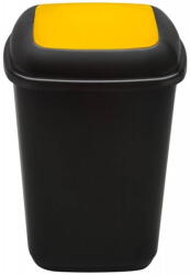 Plafor Cos plastic reciclare selectiva, capacitate 90l, PLAFOR Quatro - negru cu capac galben - plastic (PL-707-00) - forit Cos de gunoi
