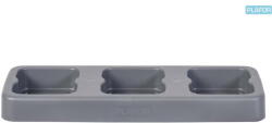 Plafor Suport plastic pentru 3 cosuri reciclare selectiva (3 x 75L), 118 x 39 x h8.5cm, PLAFOR Fit (PL-824-02) Cos de gunoi
