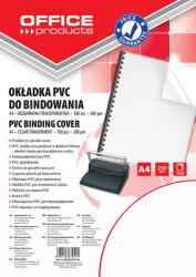 Office Products Coperta plastic PVC, 200 microni, A4, 100/top Office Products - transparent cristal (OF-20222015-90)