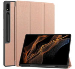 Gigapack Tok álló, bőr hatású (aktív FLIP, oldalra nyíló, TRIFOLD, asztali tartó, ceruza tartó) ROZÉARANY Samsung Galaxy Tab S9 Ultra LTE (GP-163648) - aqua