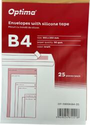 Optima Plicuri Optima Plic B4 (353x250mm), lipire siliconica, 25 buc/set, Optima - kraft (OP-5900KB4-25)