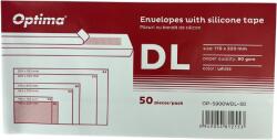 Optima Plicuri Optima Plic DL (110x220mm), lipire siliconica, 50 buc/set, Optima - alb (OP-5900WDL-50)