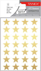 Tanex Stickere decorative, 28 buc/fila, 3 file/set, TANEX Kids - stelute - aurii (TX-OFC142)