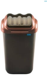 Plafor Cos plastic cu capac batant, pentru reciclare selectiva, capacitate 15l, PLAFOR Fala - negru auriu (PL-605-07) Cos de gunoi