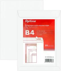 Optima Plicuri Optima Plic B4 (353x250mm), lipire siliconica, 25 buc/set, Optima - alb (OP-5900WB4-25)