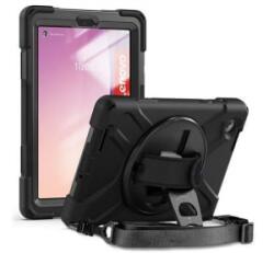 Gigapack Defender műanyag telefonvédő (ütésállóság, kitámasztó, 360° + kézpánt) FEKETE Lenovo Tab M8 Gen4 (TB300F) WIFI / Tab M8 Gen4 (TB300X) (GP-154028)