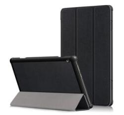 Gigapack Tok álló, bőr hatású (FLIP, oldalra nyíló, TRIFOLD asztali tartó funkció) FEKETE [Lenovo Tab M10 HD (TB-X505F)]