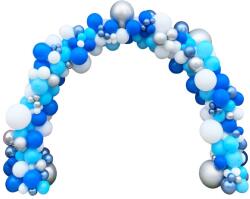  6 méter hosszú lufi kapu - mesebeli léggömbökből álló ív szülinapokra, esküvőkre, rendezvényekre - 173 db kék lufival és tartószerkezettel (BBE) (KF)