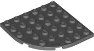 LEGO® 6003c85 - LEGO sötétszürke lap 6 x 6 méretű, íves sarokkal (6003c85)