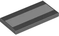 LEGO® 87079pb0821c85 - LEGO sötétszürke csempe 2 x 4 méretű, fehér csíkkal a közepén (87079pb0821c85)