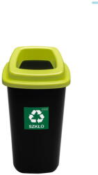 Plafor Cos plastic reciclare selectiva, capacitate 28l, PLAFOR Sort - negru cu capac verde - sticla (PL-683-02) Cos de gunoi