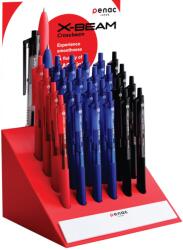 PENAC Display pixuri PENAC X-Beam, rubber grip, clema plastic, 0.7mm, 24 buc/display - culori asortate (P-BP0107-24D47)