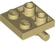 LEGO® 5066c2 - LEGO világos krémszínű (tan) lap 2 x 2 méretű fogantyúval az alján (5066c2)