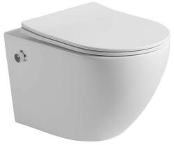 Inter Ceramic Set vas WC suspendat cu functie de bideu Inter Ceramic Rimless cu capac slim alb (4937W BIDET)