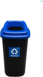 Plafor Cos plastic reciclare selectiva, capacitate 45l, PLAFOR Sort - negru cu capac albastru - hartie (PL-680-03) - forit Cos de gunoi