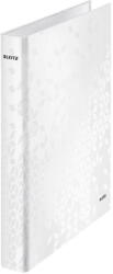Leitz Caiet mecanic LEITZ WOW, carton laminat, partial reciclat, FSC, A4, mecanism 4DR, inel 25mm, alb (L-42420001)
