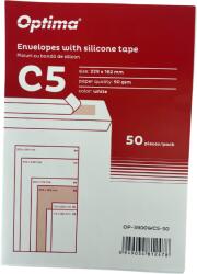 Plicuri Optima Plic C5 (229x162mm), lipire siliconica, 50 buc/set, Optima - alb (OP-5900WC5-50)