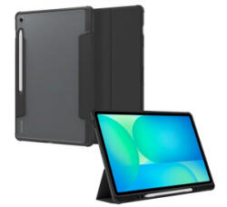Spigen ULTRA HYBRID PRO tok álló, bőr hatású (FLIP, oldalra nyíló, TRIFOLD, asztali tartó, ceruza tartó) FEKETE Samsung Galaxy Tab S10 FE (ACS09446)