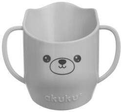 Akuku Akuku, cana pentru invatarea bautului, 6 luni+, gri Set pentru masa bebelusi