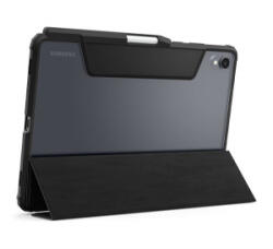 Spigen ULTRA HYBRID PRO tok álló, bőr hatású (FLIP, oldalra nyíló, TRIFOLD, asztali tartó, ceruza tartó) FEKETE Samsung Galaxy Tab S11 5G (ACS10212)