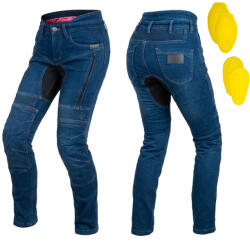 W-TEC Női motoros farmer W-TEC Biterilla Eva Lady, övhurok, mosógépben mosható, kivehető térd- és csípőprotektorok, aramid megerősítés kék XXL (30381-XXL-77-1)