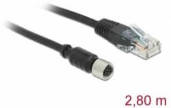 Delock Navilock csatlakozókábel M8 csatlakozóházas soros vízálló RJ45 csatlakozóházas 2, 8 m (63165) (63165) - aqua