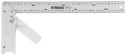 Strend Pro Asztalos derékszög, Strend Pro FSC-08, ezüst, 40 cm, alumínium, szögmérővel, pontos szögjelöléshez (TC2160451)