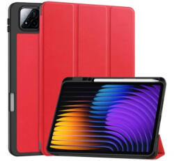 Gigapack Tok álló, bőr hatású (aktív FLIP, oldalra nyíló, TRIFOLD, asztali tartó, ceruza tartó) PIROS Xiaomi Pad 7 Pro / Pad 7 (GP-168367)