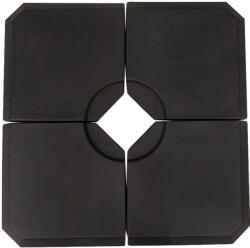 Outsunny Bază pentru Umbrelă de Braț, 4 Piese, Umplută cu Apă sau Nisip pentru Baze în Formă de Cruce de 100x100cm, Negru