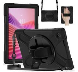 Gigapack Defender műanyag telefonvédő (ütésállóság, kitámasztó, 360° + kézpánt, vállpánt) FEKETE Lenovo Tab 10.1 (TB-311FU) 'Gigapack (GP-171821)