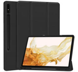 Gigapack Tok álló, bőr hatású (aktív FLIP, oldalra nyíló, TRIFOLD, asztali tartó, ceruza tartó) FEKETE Samsung Galaxy Tab S10 Plus LTE (GP-163645)