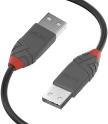 Lindy Adatkábel, Lindy, USB-A - USB-A, M/M, 5 m, Fekete