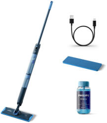 Philips OneUp 5000 XV5113/01 elektromos mop, 2Ah, 70 perc, 50m2, 281/178 ml, 2 üzemmód, 360° fej, LED jelző, USB töltés, Kék