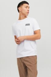 JACK & JONES Jack & Jones, Organikuspamut póló gumis logóval, Fehér, Törtfehér, XL (12151955-WHITE-SLIM-SMALL-PRINT-BLACK-XL)